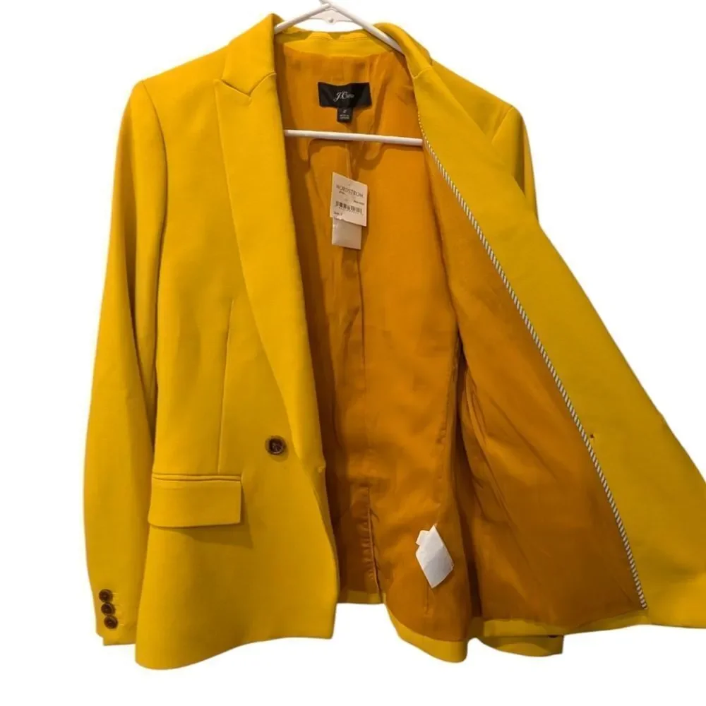J.CREW Dover Double-Breasted Blazer in Rich Gold - Women's Size 2 J7761 NWT